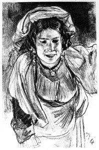 دراسة لفتاة إيطالية ، c1880-1882. بواسطة أدولف مينزل