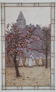 مربي النحل يفحص خلايا نحلها ، رسم توضيحي من La Vie des Abeilles ، نُشر في باريس بواسطة Adolphe (بعد) جيرالدون
