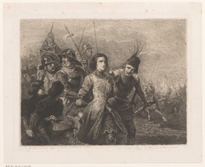 يتم القبض على جان دارك وأخذها من قبل الجنود بواسطة Adolphe الكسندر ديلينز