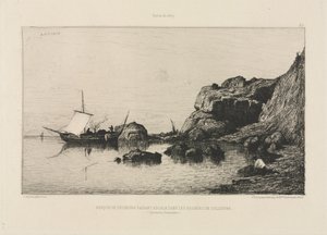 قارب صيد يقوم بميناء للاستدعاء عند صخور كوليور ، 1878.