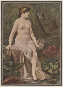 امرأة جالسة في الريف (لون litho) بواسطة أدولف فريدريك ليجون