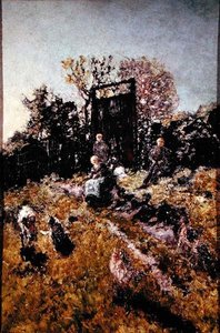 منظر طبيعي بالأشكال والماعز قبل عام 1866 (زيت على لوح) بواسطة أدولف جوزيف توماس مونتيسيلي