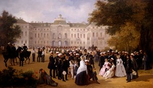 نزهة ليوم واحد بالقرب من قلعة Strelno في عام 1840 لوحة رسمها Adolphe Ladurner (1798-1856)