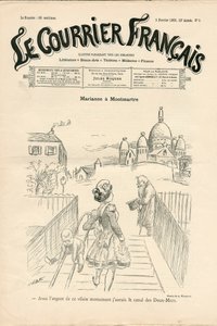 Cover of “” Le Courrier francais””, number 5, Satirique en N & B بواسطة أدولف ليون ويليت