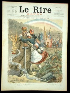 شكرًا لك أيها الأب فيكتوري ، الغلاف الأمامي لـ "Le Rire Rouge" ، ٢ يناير ١٩١٥ (لون ليثو) بواسطة أدولف ليون ويليت