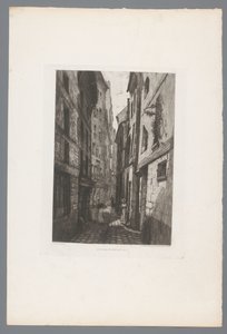 Gezicht op de de Rue Saint Eloi شارع باريس القديم سانت إلوي (العنوان على الكائن) فرنسا etsen uit 1874 (عنوان السلسلة) النقش عام 1874 (عنوان السلسلة)