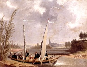 Louis-Philippe وعائلته في قارب في Neuilly