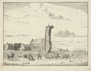 برج منهار في Egmond aan Zee ، 1741 بواسطة جان فينسينتس. فان دير فين (رفض الإسناد)