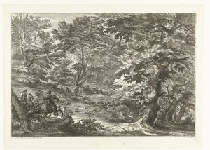 منظر طبيعي مع صيد الثعالب المناظر الطبيعية مع الصيادين (عنوان المسلسل) بواسطة Adam Frans van der Meulen