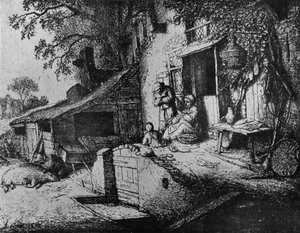 غزل امرأة 1652 بواسطة أدريان جانز. فان أوستاد