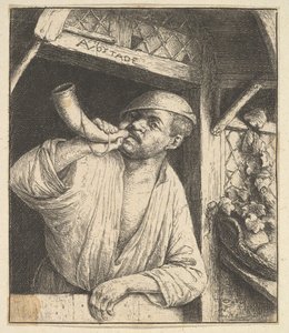 القرن بيكر النفخ ، 1610-1685. بواسطة أدريان جانز. فان أوستاد