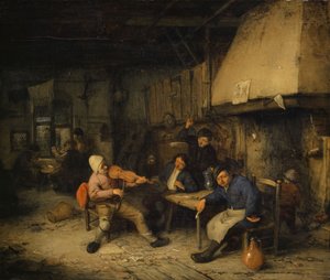 عازف الكمان ومزارعو الشرب في الحانة ، 1663 بواسطة أدريان جانز. فان أوستاد