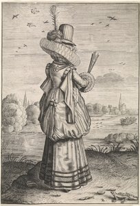 ملابس وآداب النساء النبلاء والريفيات Elegante dame bij hagedis Kleding en omgeving van Nederlandse adellijke dames en boerinnen (عنوان السلسلة) بواسطة ديرك الرقبة