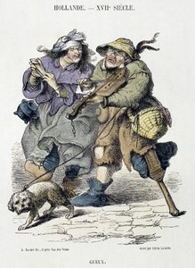 Gueux يعزف موسيقى الشارع ، هولندا ، القرن السابع عشر. بواسطة Adriaen Pietersz van de (بعد) Venne