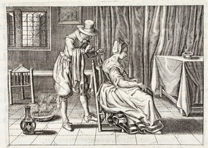 تطبيق العلق ، التوضيح من "Emblemata of Zinne-werk" بقلم يوهانس دي برون (1589-1658) ، جان جاكوبس شيبر ، أمستردام ، 1661 بواسطة Adriaen Pietersz van de Venne