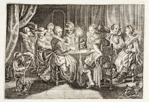 عادة ما يصنع النسيج ، التوضيح من "Emblemata of Zinne-werk" بقلم يوهانس دي برون (1589-1658) ، جان جاكوبس شيبر ، أمستردام ، 1661 بواسطة Adriaen Pietersz van de Venne