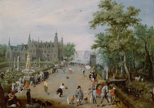 Jeu de Paume قبل قصر ريفي ، حوالي 1614 بواسطة Adriaen Pietersz van de Venne