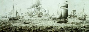 الشحن في Choppy Waters (رسم بالقلم الرصاص) بواسطة Adriaen van Salm