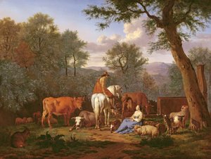 منظر طبيعي مع الماشية والأشكال ، 1664