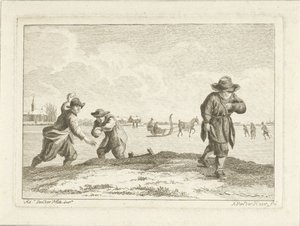 رماة كرات الثلج ، نقشها أنتونيج فان دير هير ، حوالي 1745 - 185 (حفر) بواسطة أدريان فان دي فيلدي