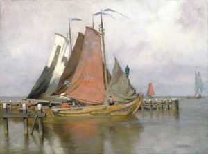 زوارق صيد تغادر ميناء Zuyderzee ، 1899