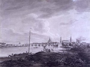 منظر لدريسدن ، حوالي عام 1788 (حبر وغسل على ورق جرافيت)