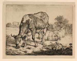 ثور وثلاثة أغنام بواسطة Adrian van de Velde