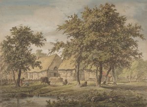 مناظر طبيعية مع مزرعة ، 1757-1837. بواسطة أدريانوس دي فيسر