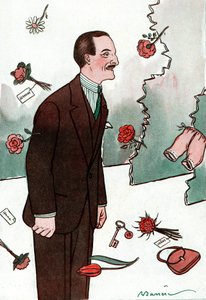 كارتون يصور الممثل الكوميدي الفرنسي فيكتور باوتشر (1877-1942) - رسم أدريان بارير (1877-1931) من فانتاسيو بواسطة أدريان باريري