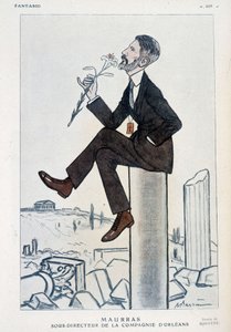 تشارلز موراس ، سياسي وكاتب فرنسي (1868-1952) ، نائب مدير حملة أورليانز - رسم توضيحي لأدريان باريري (1877-1931) في "فانتازيو" بتاريخ 15/5/1923 بواسطة أدريان باريري