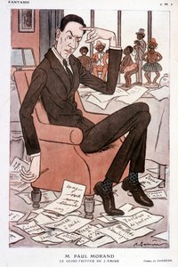 بورتريه فكاهي لبول موران - باريه في "Fantasio" من 15/09/1928 بواسطة أدريان باريري