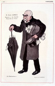 صورة إميل كومبس ، سياسي فرنسي (1835-1921) ، مفاعل في La Nouvelle Presse libre de Vienne - رسم بواسطة Adrien Barrere (1877-1931) في Fantasio 03/01/1907 بواسطة أدريان باريري