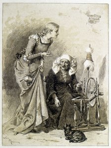 الجميلة النائمة - في "Les Contes de Fées" لتشارلز بيرولت ، الرسوم التوضيحية لأدريان ماري بواسطة أدريان إيمانويل ماري