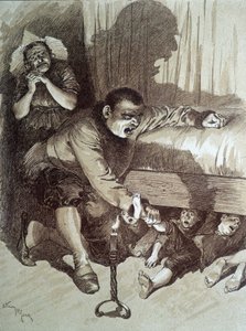 Pepetit Poucet - في "" Les tales de fées "من تأليف تشارلز بيرولت ، الرسوم التوضيحية بواسطة Adrien Marie بواسطة أدريان إيمانويل ماري