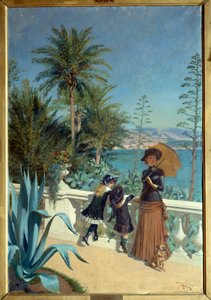 شرفة في مونت كارلو. لوحة أدريان ماري (1848-1891) بواسطة أدريان إيمانويل ماري