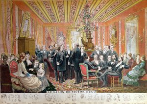 صالون فيكتور هوغو ، 21 شارع دي كليشي ، باريس ، ديسمبر 1875 (نقش ملون)