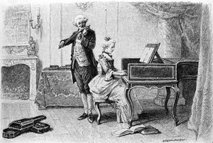 نقش أدريان مورو (1843-1906) يوضح "كانديد" بقلم فرانسوا ماري أرويت ديت فولتير (1694-1778).