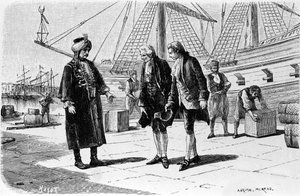 نقش أدريان مورو (1843-1906) يوضح "كانديد" بقلم فرانسوا ماري أرويت ديت فولتير (1694-1778).