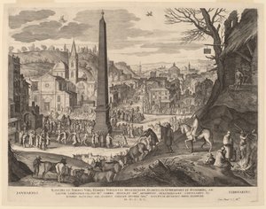 يناير و فبراير بواسطة Aegidius Sadeler II after Paul Bril