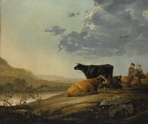 الرعاة الشباب مع الأبقار ، كاليفورنيا. 1655-60. بواسطة آلبرت كويب