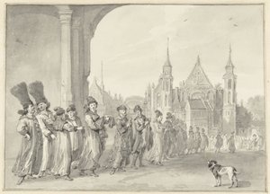سفارة قيصر موسكوفي في طريقها إلى جمعية الدول في لاهاي ، 4 نوفمبر 1631 بواسطة Sybrand van Beest (منسوب إلى)