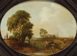 منظر طبيعي مع Reedcutters ، القرن السابع عشر بواسطة Aert van der Neer