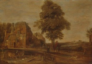 المناظر الطبيعية مع نزل بواسطة Aert van der Neer