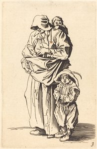 أم وثلاثة أطفال بواسطة After Jacques Callot