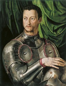 صورة لدوق توسكانا كوزيمو الأول دي ميديشي 1519-1574 في الدروع بواسطة أغنولو برونزينو