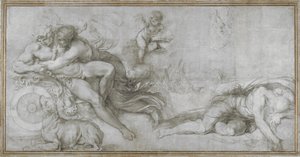 Cephalus التي نفذتها Aurora في كاريكاتير عربة لها في لوحة جدارية في معرض Palazzo Farnese ، روما ، ج. 1599 بواسطة أغوستينو كاراتشي