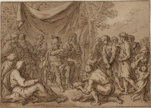 يتم إحضار السجناء أمام زعيم الميدان بواسطة Agostino Carracci