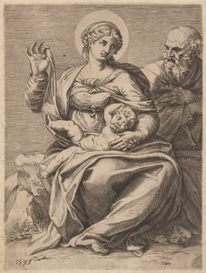 العائلة المقدسة بواسطة Agostino Carracci
