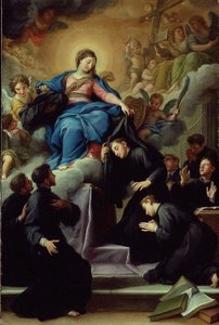 مادونا مع السبعة مؤسسي نظام Servite ، حوالي عام 1728 (زيت على قماش)