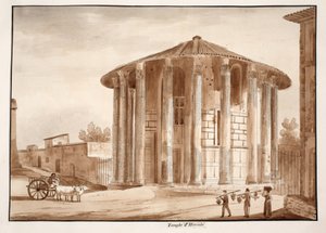 معبد فيكتور هرقل ، 1833 (النقش بغسل بني) بواسطة اجوستينو توفانيلي